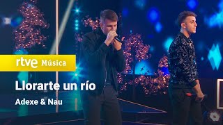 Adexe & Nau cantan “Llorarte un río” en el programa especial de Nochevieja "Feliz 2024" en TVE.