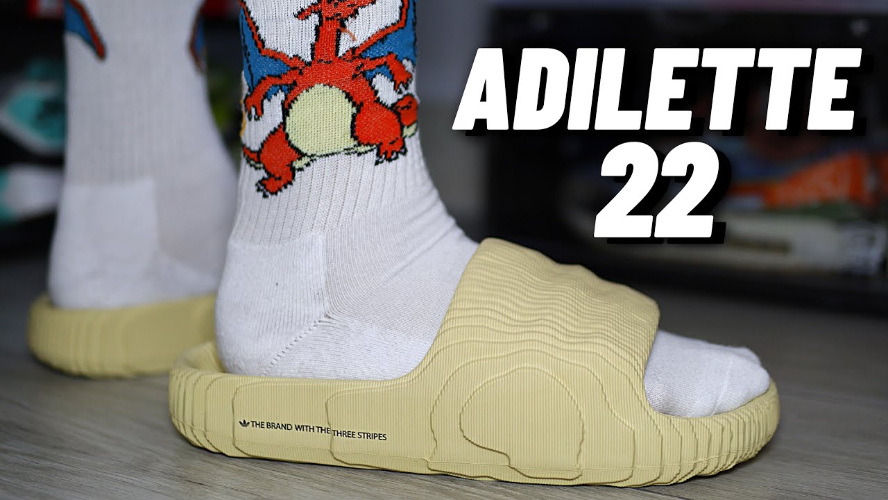 WORTH A LOOK!? Adidas Adilette 22 Slide On Feet Review - YouTube