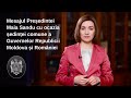 Mesajul Președintei Maia Sandu cu ocazia ședinței comune a Guvernelor Republicii Moldova și României