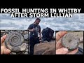 #fossilhunting in WHITBY after STORM LILLIAN