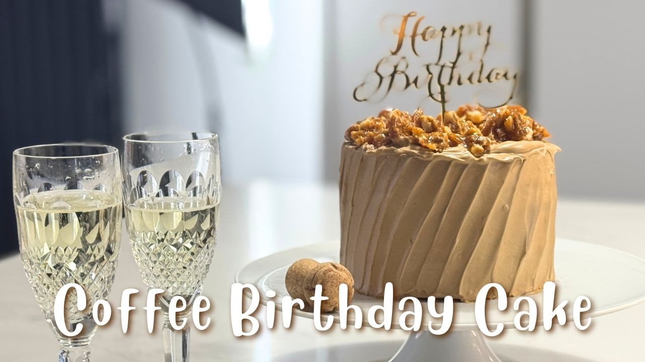I Made My Own Birthday Cake | Coffee Sponge Cake with Walnut Praline