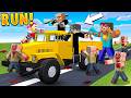 Escaping ZOMBIE CITY in ARMY TRUCK in Minecraft!
