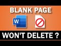 How to Delete a Blank Page You Can't Delete in MS Word | Fix Extra Page Issue Easily