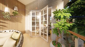 Animated Bi-Fold Doors : Colonial 1 x 3