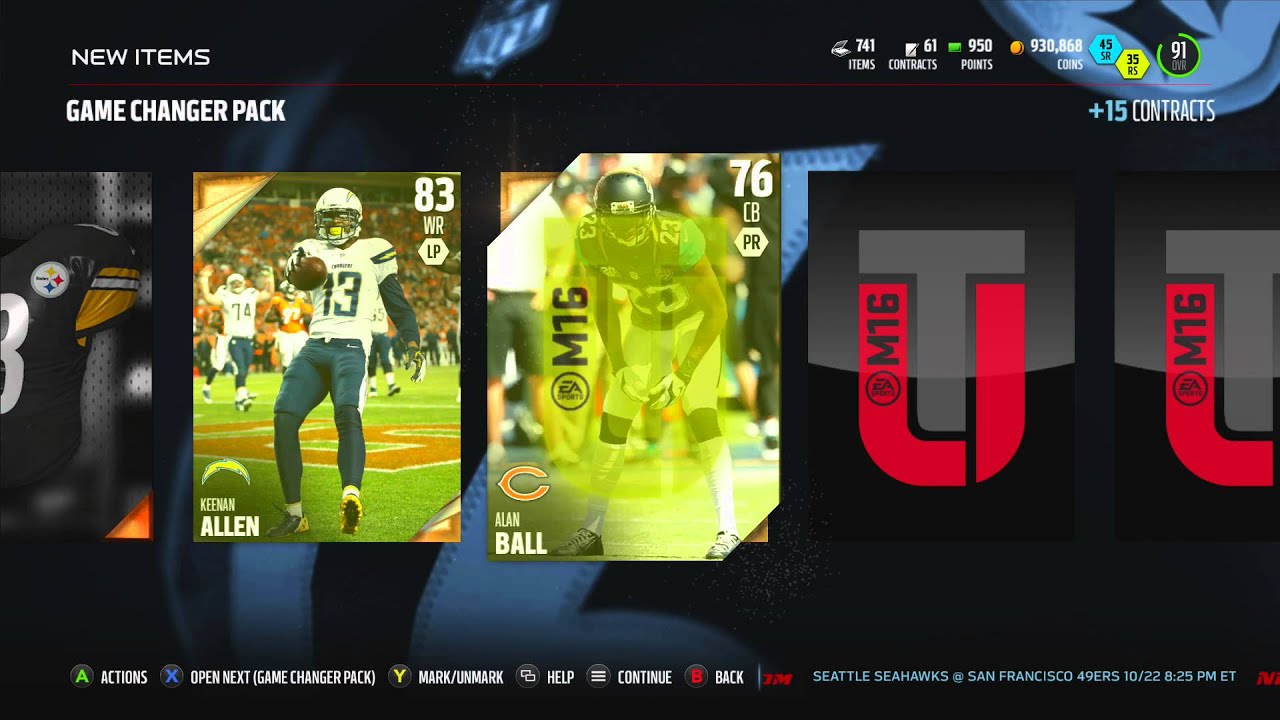 Madden NFL 16 - Game Changer Pack Bundle Opening - MUT