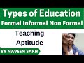 Types of education  teaching aptitude  formal informal non formal 