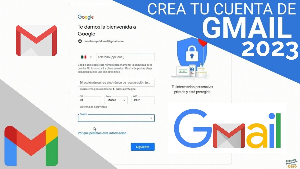 Como CREAR Una CUENTA De GOOGLE Sin N mero De Tel fono 2022 Paso A 