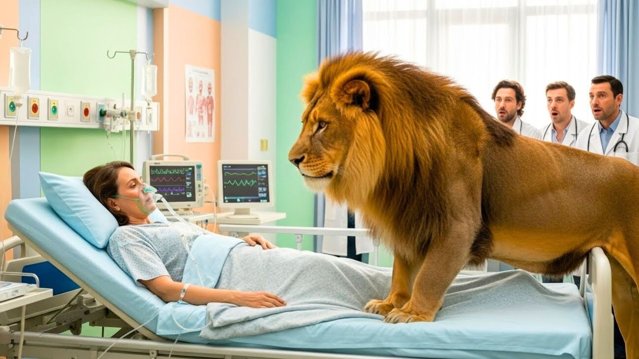 When a Lion Went to the Hospital for a dying Cancer Patient, Everyone Was Shocked.