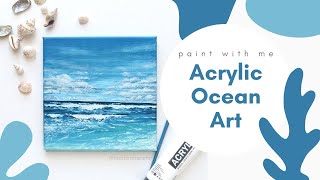 Easy Seascape Painting with Acrylic | PAINT WITH ME | Relaxing Art Video
