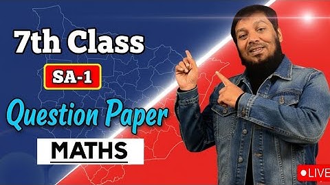 7th Class MATHS SA-1 | QUESTION PAPER | AYESA HEE PAPER AAYEGA