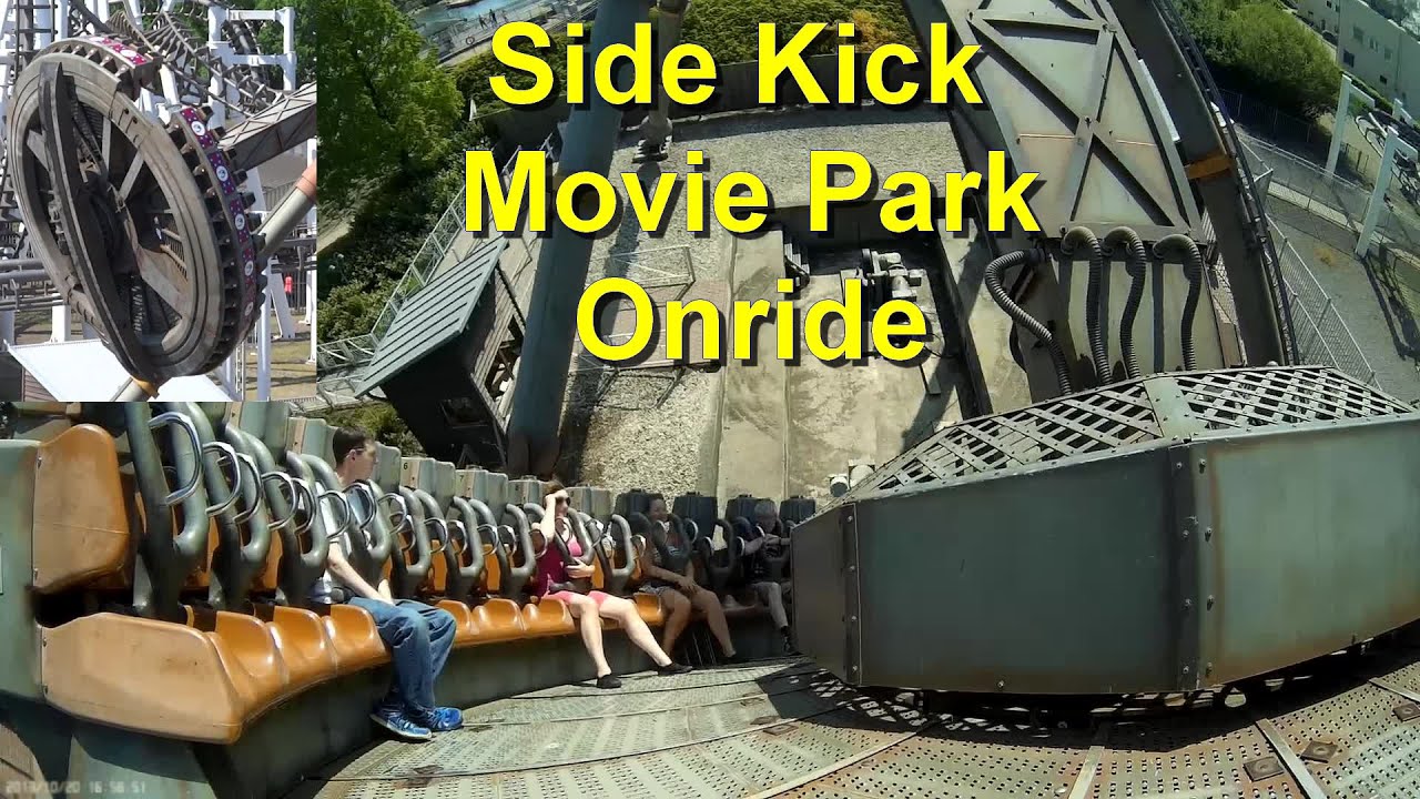 Side Kick - Movie Park Germany - Onride & Off Ride 2016 POV HD - Huss Frisbee