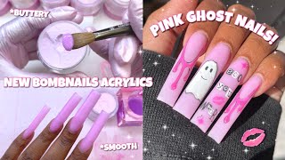 MEAN GIRLS INSPIRED GHOST NAILS 💋 | BOMBNAILS NEW COVER ACRYLICS | EASY HALLOWEEN NAIL ART