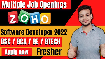 Zoho Hiring 2022 Batch | Software Developer | Latest Off Campus Job Drive 2022 | Freshers