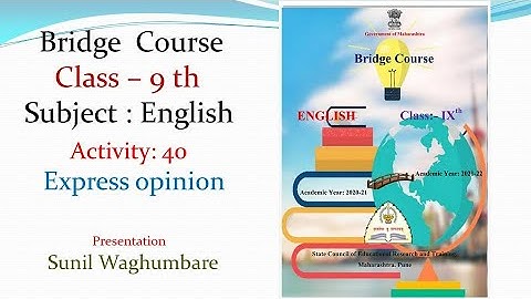 9th English Activity 40 Bridge Course