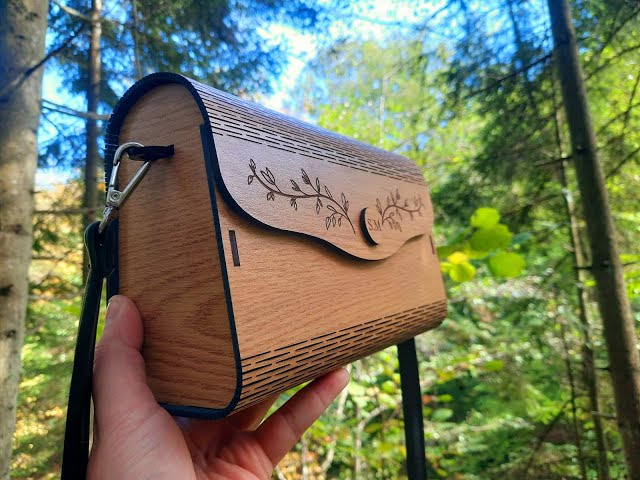 Wooden Handmade Bag with Cork Leather - Evening Crossbody Bag –  fivelements_handbuiltart