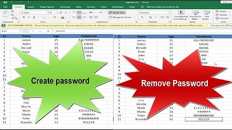 How to create password to protect your Excel files and Remove password from Excel files