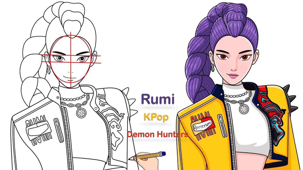 How To Draw Rumi Easy | Step-by-Step Rumi Drawing Tutorial | K-Pop ...