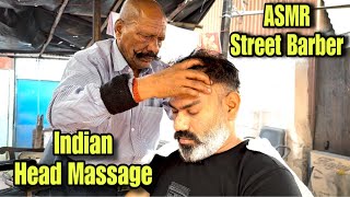 Asmr head massage, back massage, Neck cracking by Old school Indian barber, Good vibes❤️