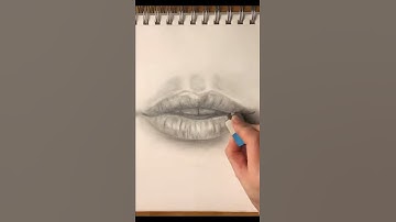 Amazing realistic lips drawing - timelapse #shorts