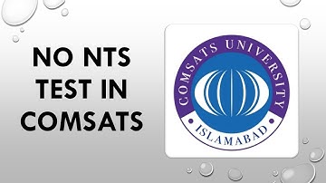 No NTS Test in COMSATS Undergraduate Programs