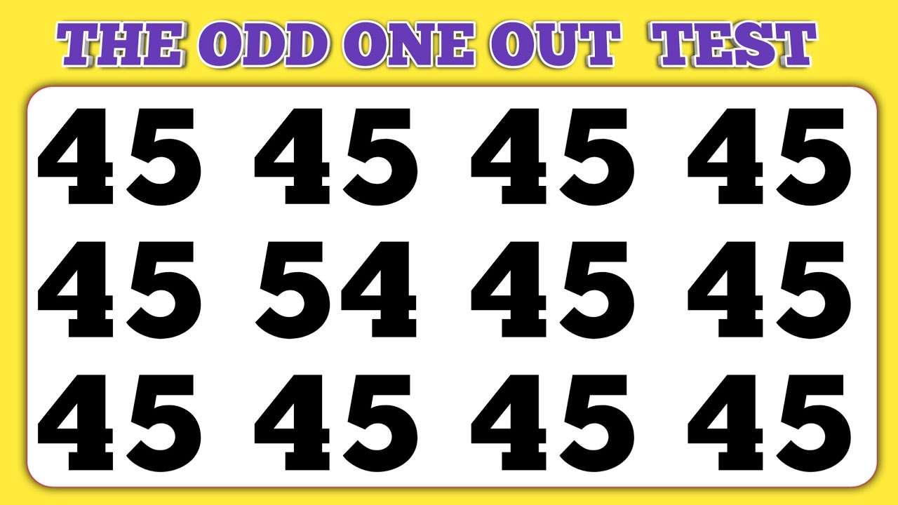 Find the ODD One Out | Number and Letter Edition | Puzzle Quiz - YouTube
