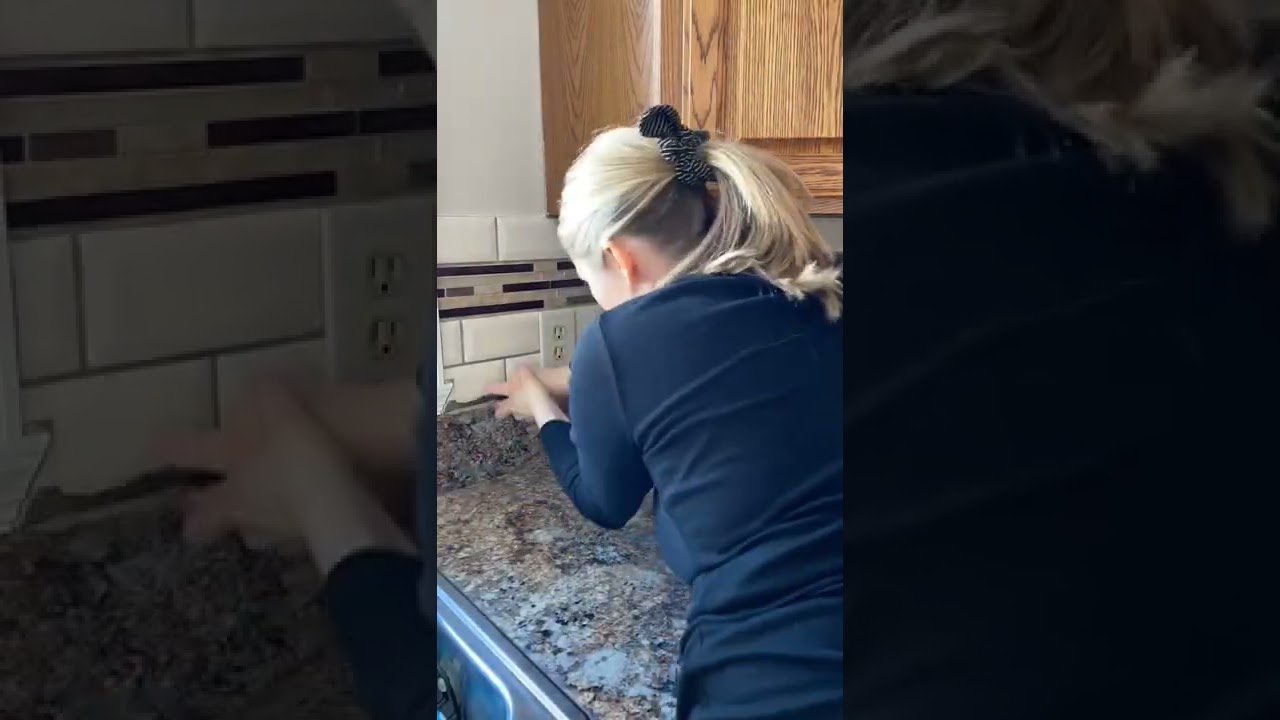 Kitchen Renovation | Removing Countertop Backsplash | 1990s Colonial Kitchen Update