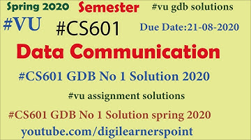 CS601 GDB 1 Solution 2020-Spring Semester-VU-Data Communication