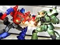 Transformers Prime VS Zaku stop motion - 柯博文VS薩克