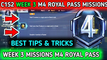 M4 ROYAL PASS WEEK 3 MISSION EXPLAIN 🔥 C1S2 M4 WEEK 3 ROYALE PASS MISSION 🔥 BGMI M4 WEEK 3 MISSIONS