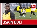 Usain Bolt´s Training Day at Borussia Dortmund - Skills, Sprints and Nutmegs