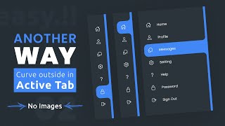 Navigation Menu Using Html CSS & Javascript | Curved Outside in Active Tab