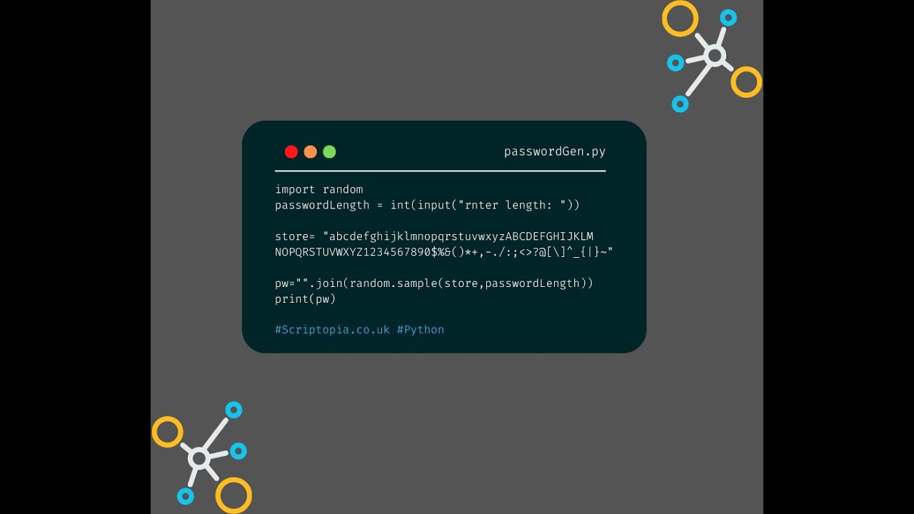 Python random - Random password generator - YouTube