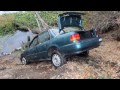 Stolen Car Dumped In The Tuolumne River - Tow Truck Operation