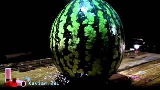 D Dupleks Kaviar 26L frangible slug - penetration test on watermelons