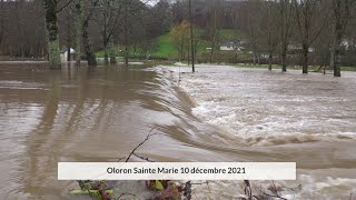 Montée des eaux l Floods l à Oloron Sainte Marie le 10 décembre 2021