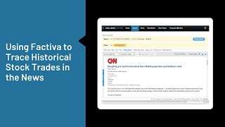 How To Use Factiva To Trace Historical Stock Trades In The News