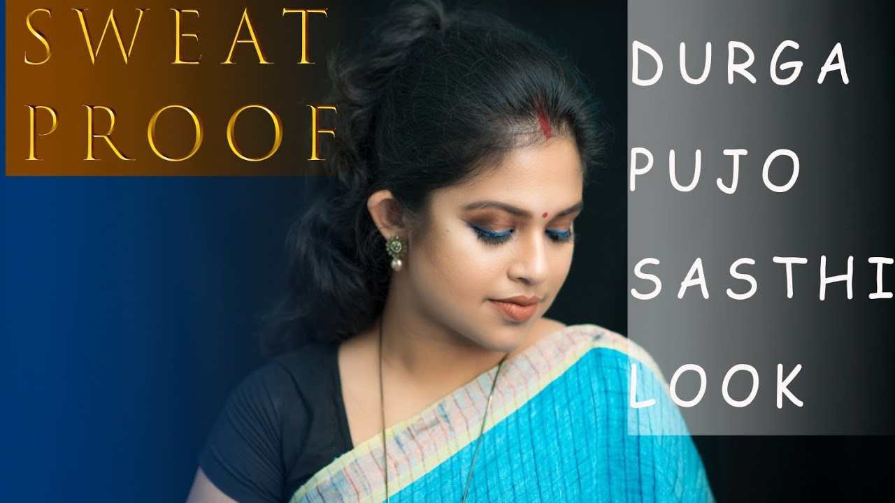 Sweat Proof makeup on Durga Pujo (Sasthi)2019||Swarna  World