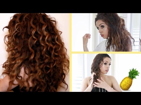 Pineapple Hair Trick!!! Curly Hair Routine ♡