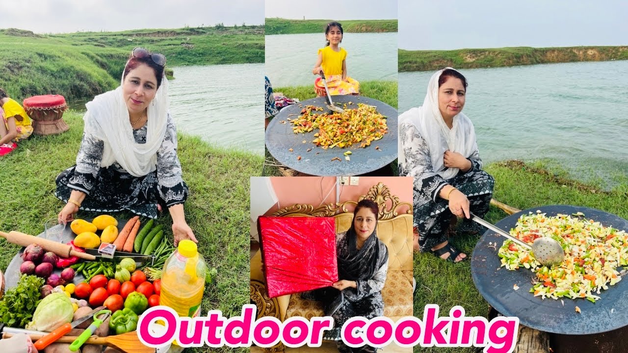 Cooking Near Mangla Dam | OutDoor Cooking Is so much fun| How to make chicken liver & mix vegetable