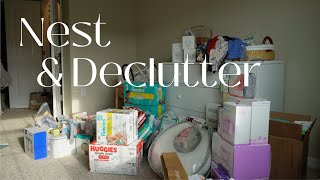 NEST WITH ME & DECLUTTER pt. 2  34 weeks pregnant, clothing declutter, nesting, new mom