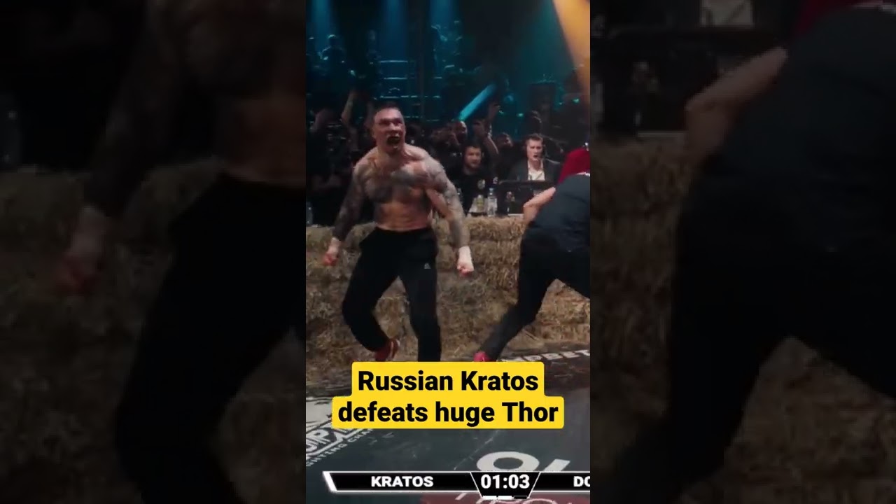 Russian Kratos defeats huge Thor  (Русский Кратос побеждает огромного Тора)