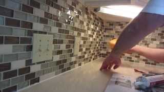 How to install glass mosaic tile backsplash, Part 3 grouting  the tile