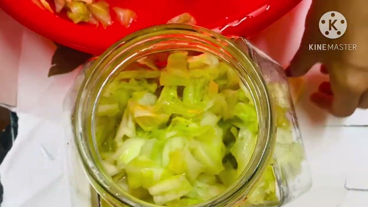 مخلل الكرنب 🥬🥦👍🏻تخليل الكرنب الصحي  الكرنب المخلل سر الوصفة مع شوشو