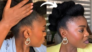 EASY MOHAWK UPDO ON 4C NATURAL HAIR | ROLL, TUCK AND PIN..