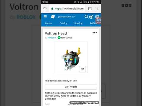 How To Get Voltron Head Roblox Read Desc Youtube - roblox voltron head