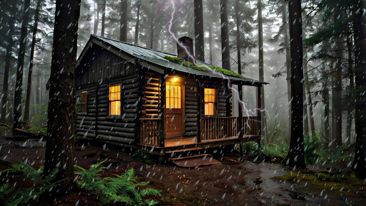 Escape to a Rainy Cabin in the Woods – 4K Ambience and Rain Sound for ...