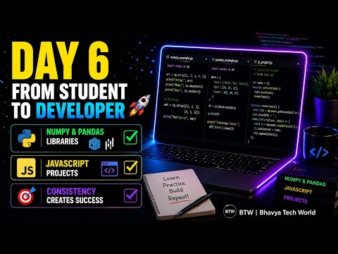 Day 6 of My coding journey| NumPy, Pandas & JavaScript Projects