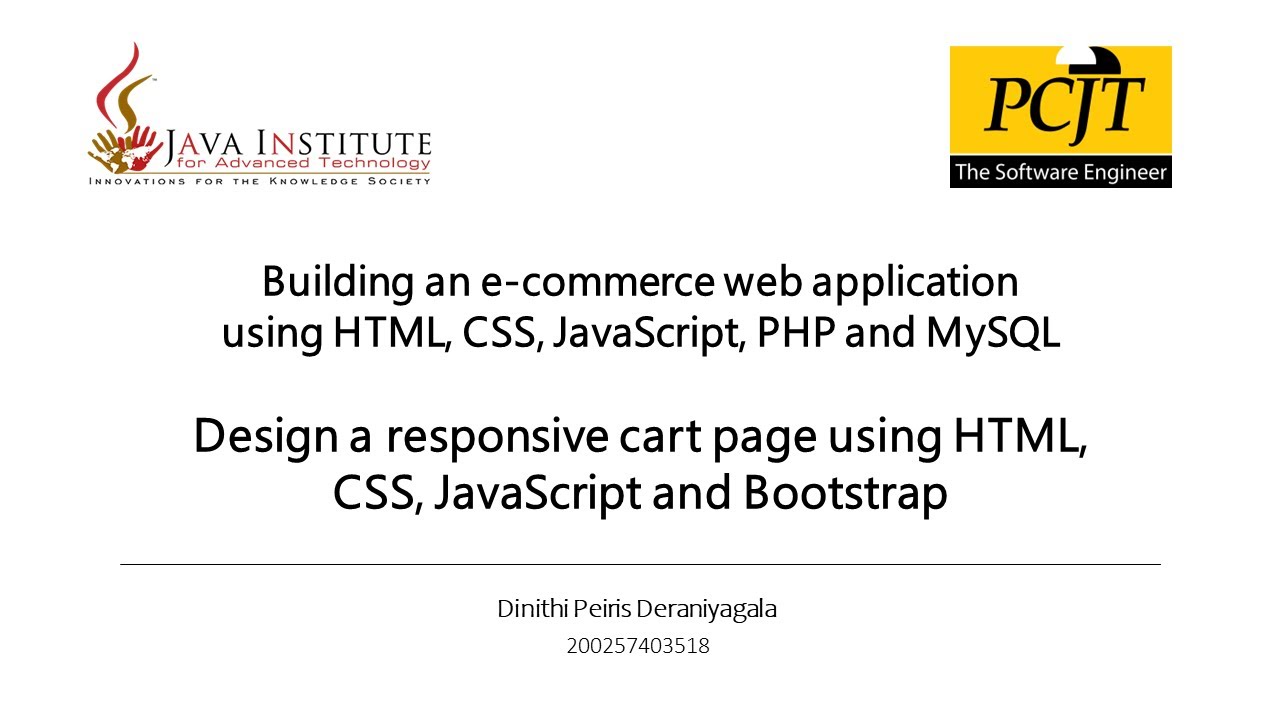 Web Project Development | Building an e-commerce web application | Task ...