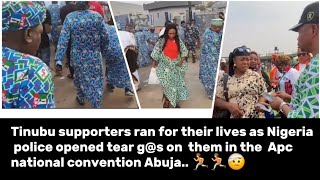 Tinubu Supporters Ran For Their Lves As Nigeria Police Opened Tear Gs On Them In Apc Convention