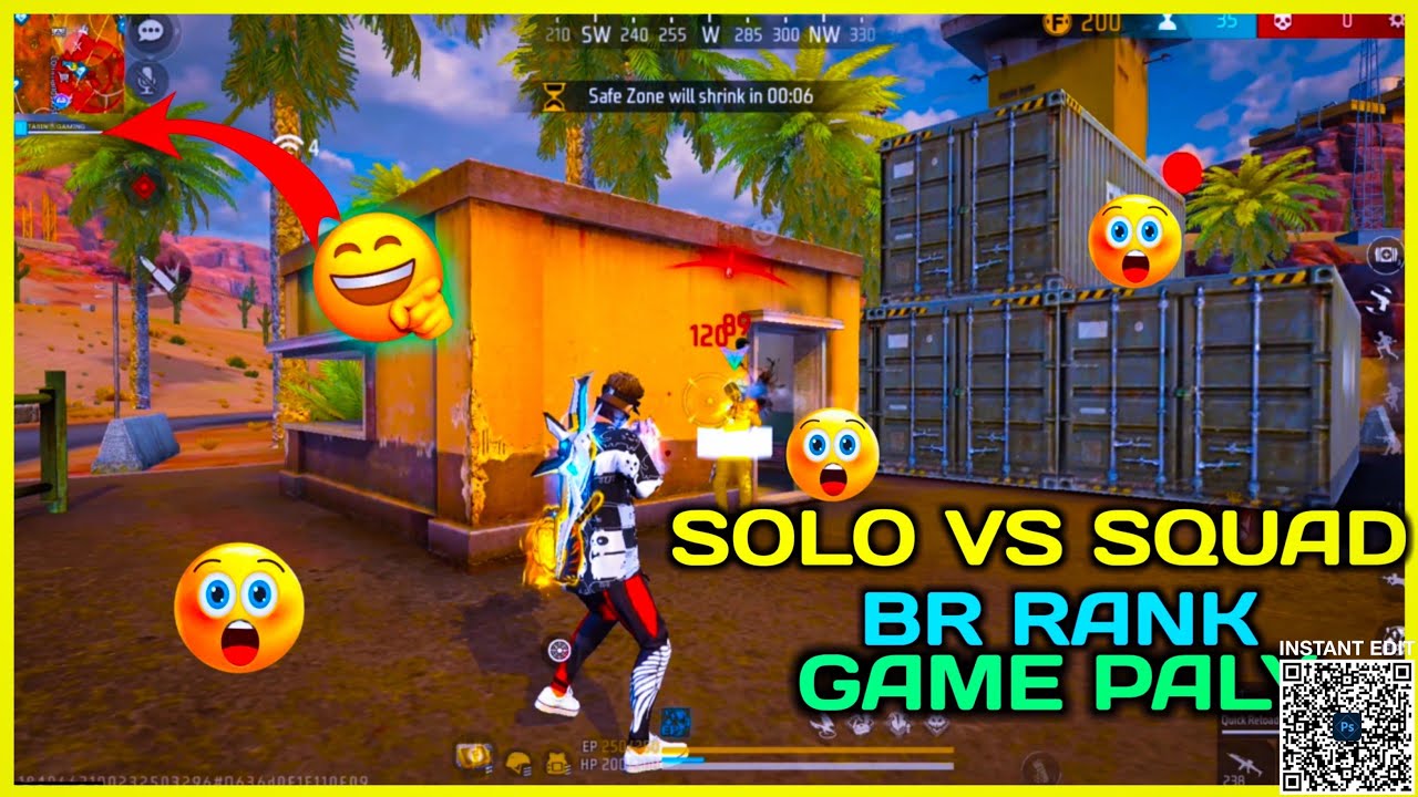 SOLO VS SQUAD BR RANK GAME PLAY - YouTube